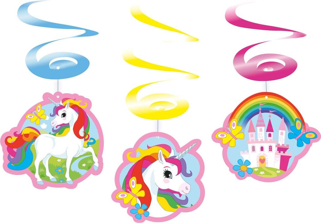 6 spirali decorative di unicorno Immagine del prodotto 