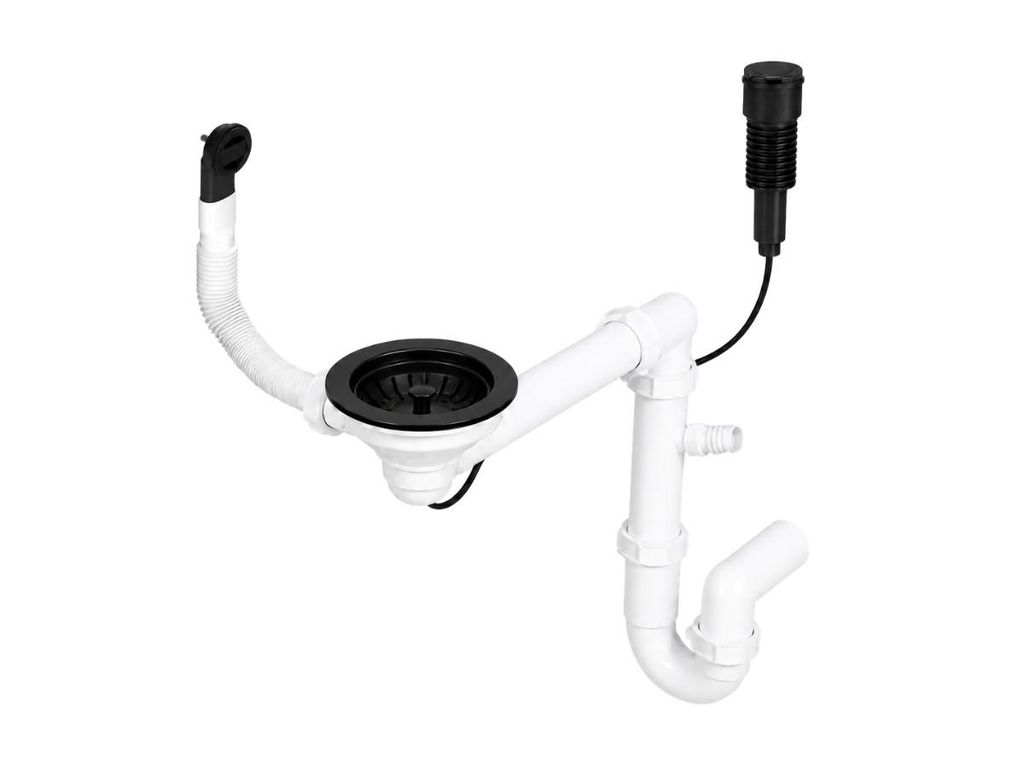 GranMaster Premium Raumsparsiphon für 1-Becken-Spülbecken Produktbild 