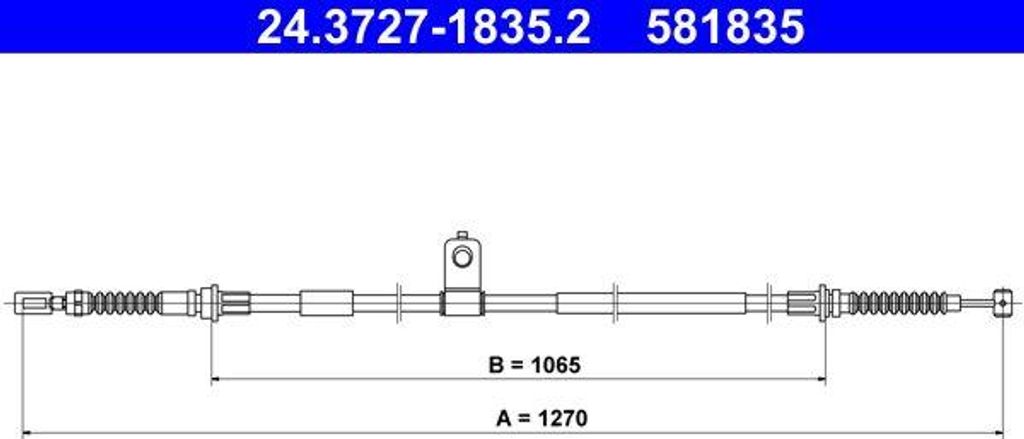 ATE 24.3727-1835.2 Seilzug, Handbremse OE NE5144420 kompatibel mit MX-5