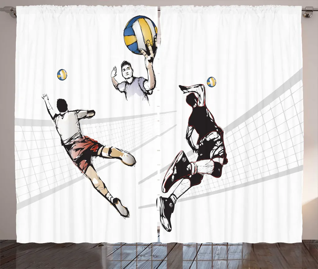 Rideau de Volley-ball ABAKUHAUS à Ruban Froncé Multicolore 280 x 225 cm
