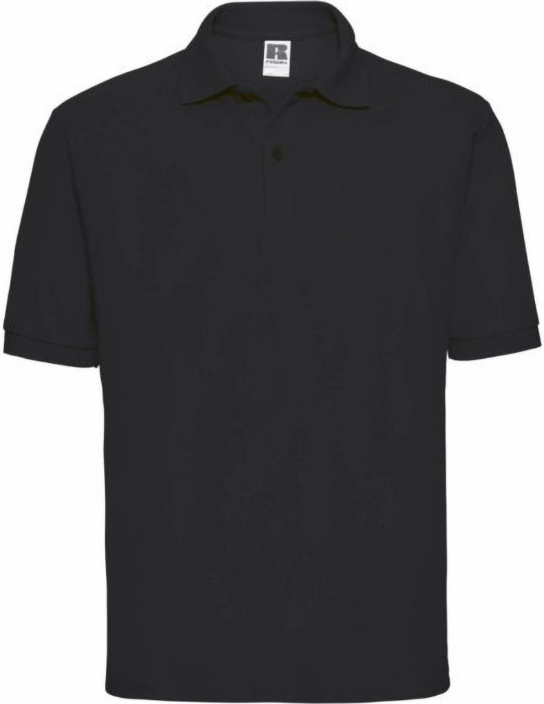 Russel Herren Klassik Kurzarm PolyBaumwolle Polo Shirt BC566 (4XL) (Schwarz)