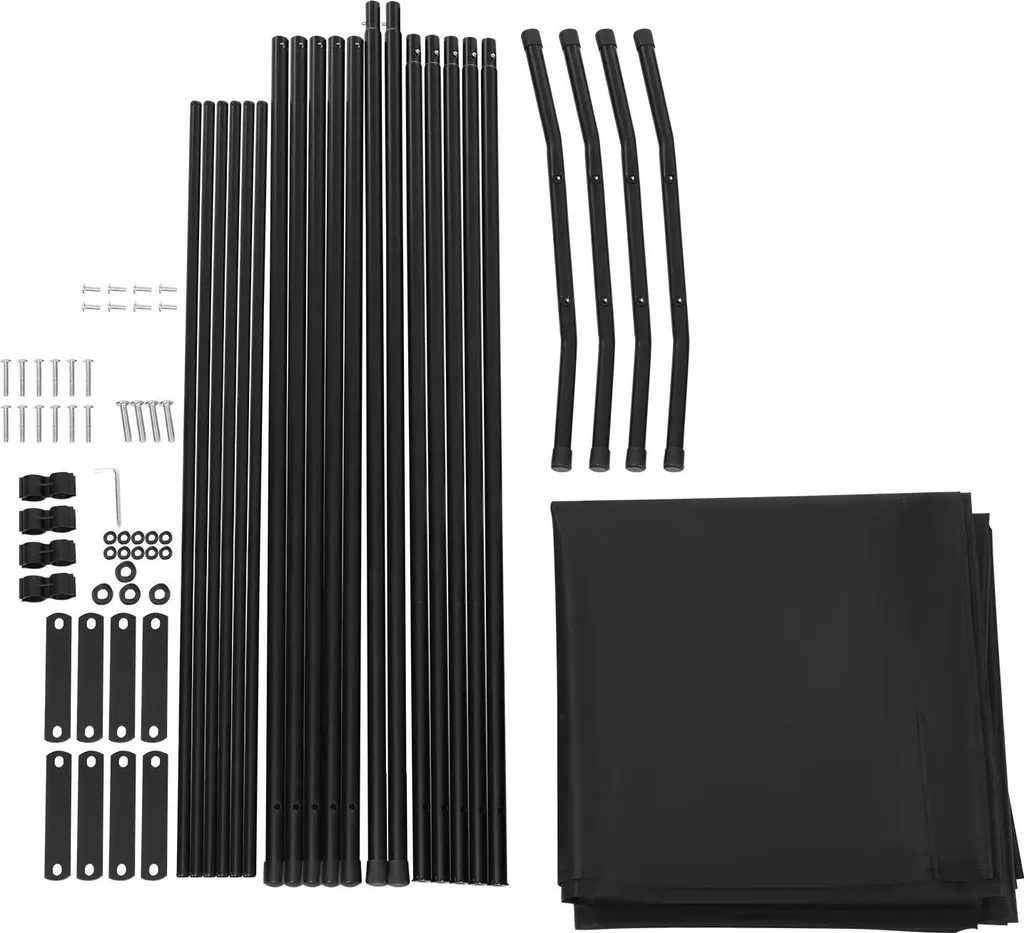 Paravent pliable noir avec roulettes freinées brise-vue multi-position - 6