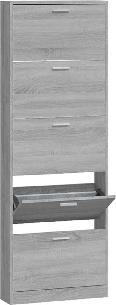 vidaXL Schuhschrank Grau Sonoma 59x17x169 cm Holzwerkstoff