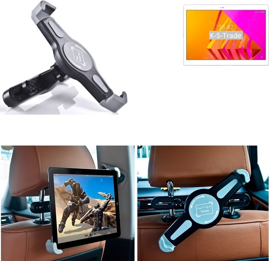 K-S-Trade Tablethalterung kompatibel mit Alldocube X Neo KFZ Kopfstützen Halterung 360° Auto Sitzhalterung Headrest Holder Halter Tablet PC