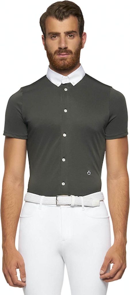 Cavalleria Toscana Turniershirt Herren Kurzarm Competition Grey 40 (L)