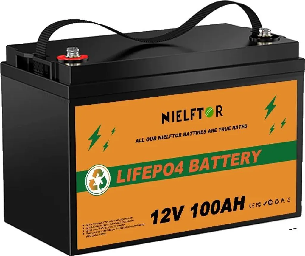Batterie Lithium 12V 100Ah LiFePO4 avec BMS 4S100A Intégré - Modèle UE