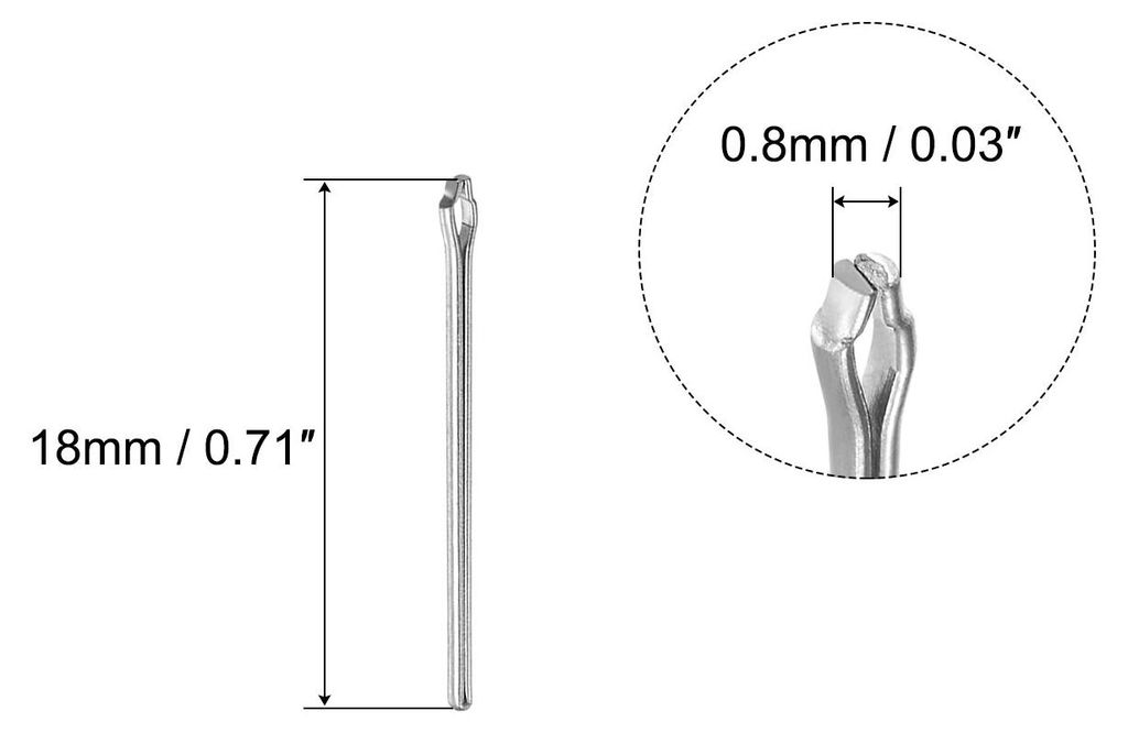 15Stk 18mm Uhrband Link Sicherungsstift 0.8mm Armb?nder fš¹r Reparatur Silberton