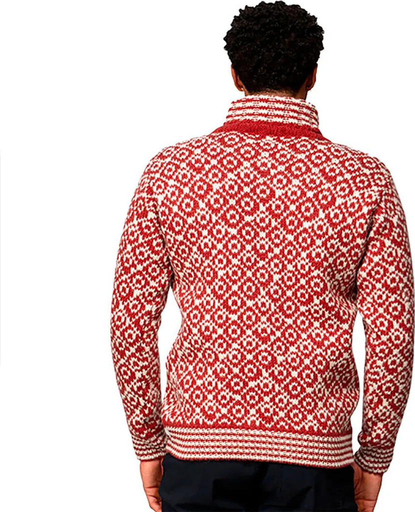 Pull Devold Svalbard High Neck : maille épaisse en laine rouge pour L