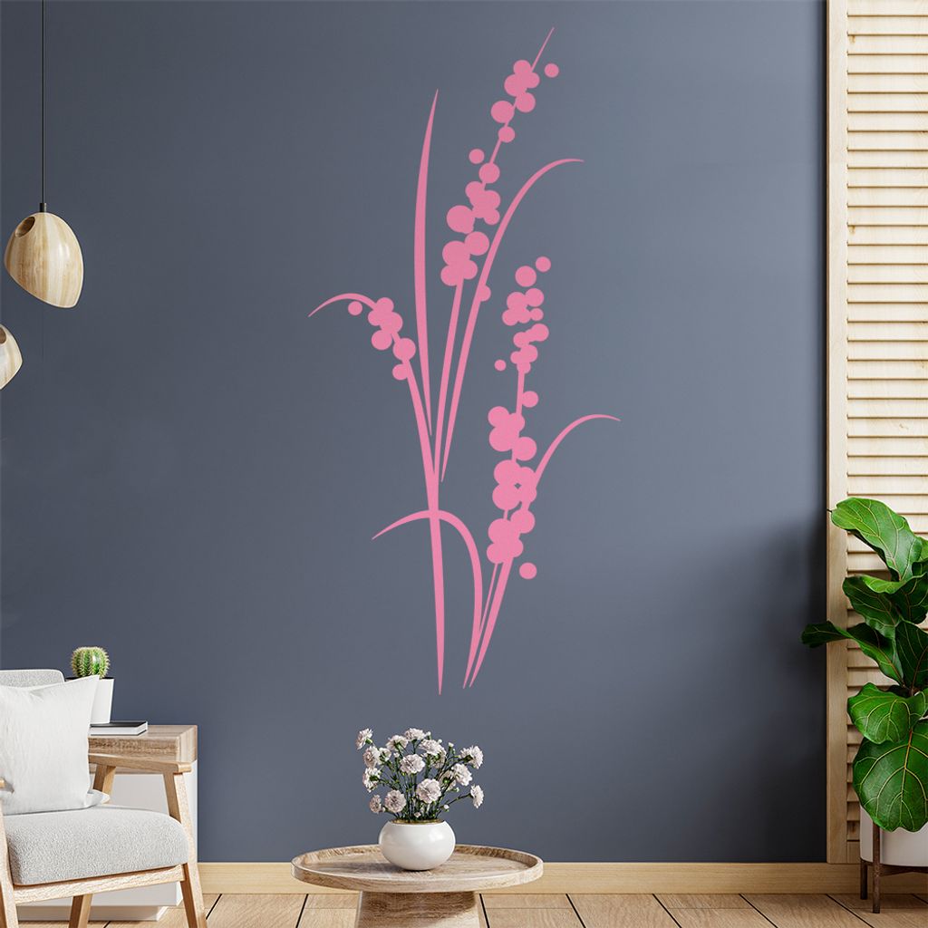 Grashalm mit Beeren Wandtattoo in 6 Größen - Wandaufkleber Wall Sticker - Dekoration, Küche, Wohnzimmer, Schlafzimmer, Badezimmer