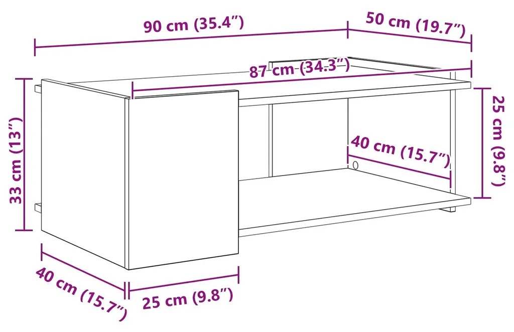Table basse blanche pour apéritif et café 90x50 cm vidaXL moderne