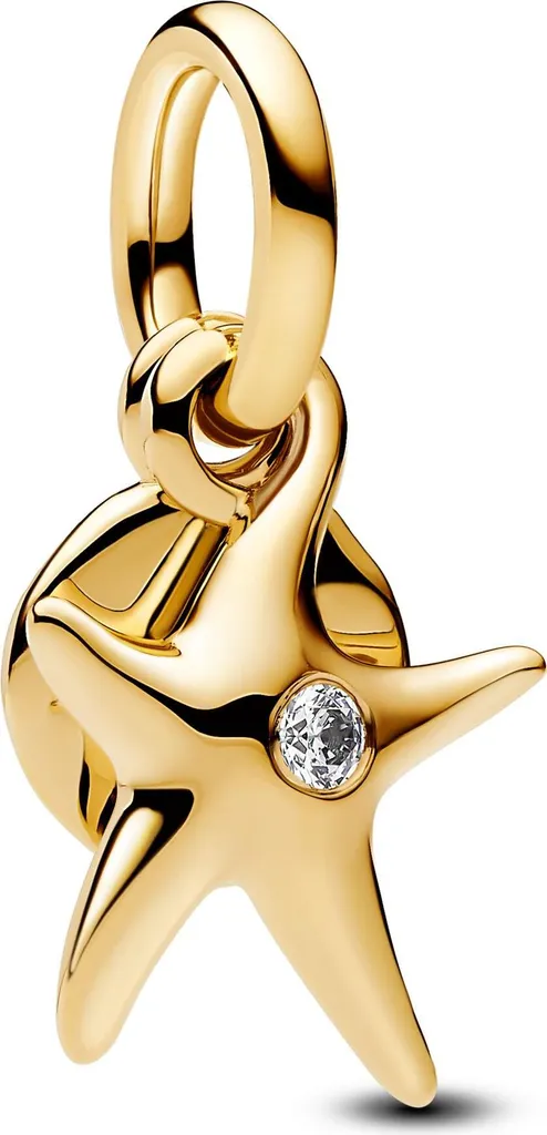 Charm Étoile de Mer Pandora en Or 14k avec Détails Perlés et Relief
