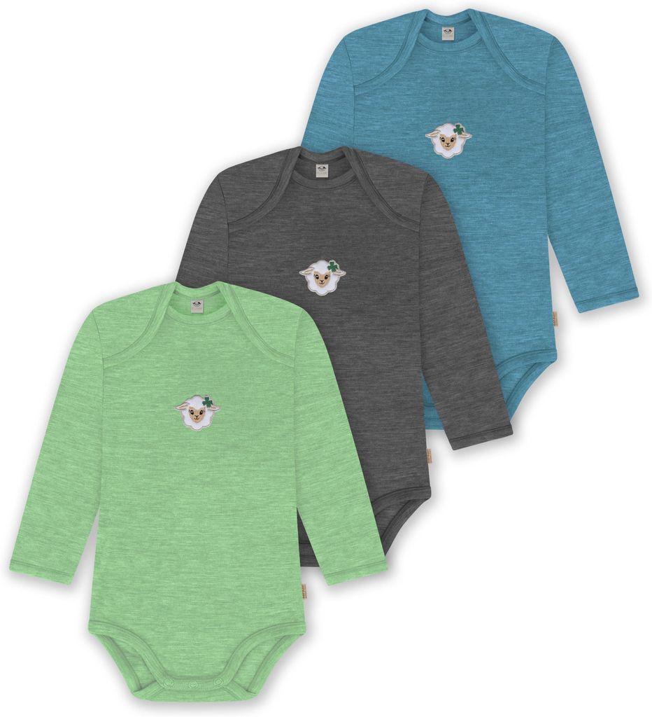 normani 3er Pack Baby Merino Body Langarm