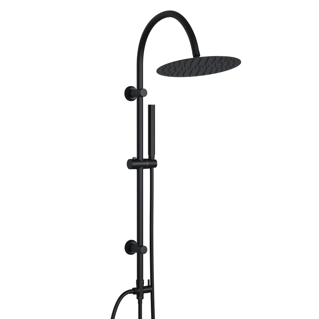 JOHO Colonna Doccia idromassaggio Acciaio Inox Senza Miscelatore Fori Muro Regolabili Doccia Colonna Soffione Doccetta, asta doccia forma di U, D25cm