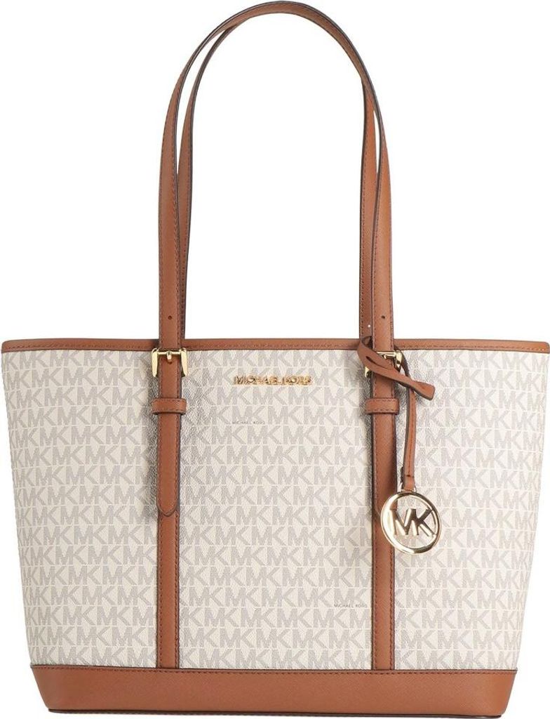 Michael Kors Jet Set Travel Large Zip Tote Vanilla Braun MK Produktbild 