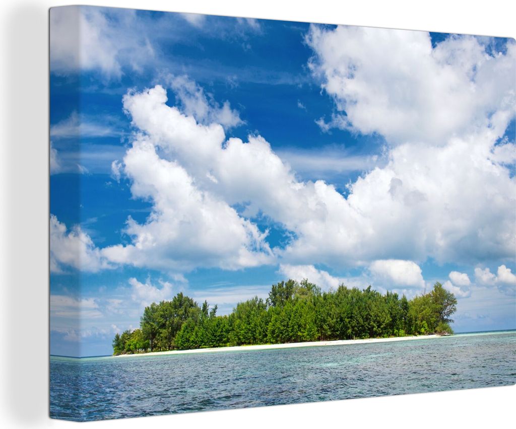 OneMillionCanvasses - Leinwandbilder - 150x100 cm, Insel - Sommer - Tropisch, Wandbilder Kunstdruck Wanddekoration - Foto auf Leinwand - Gemälde...