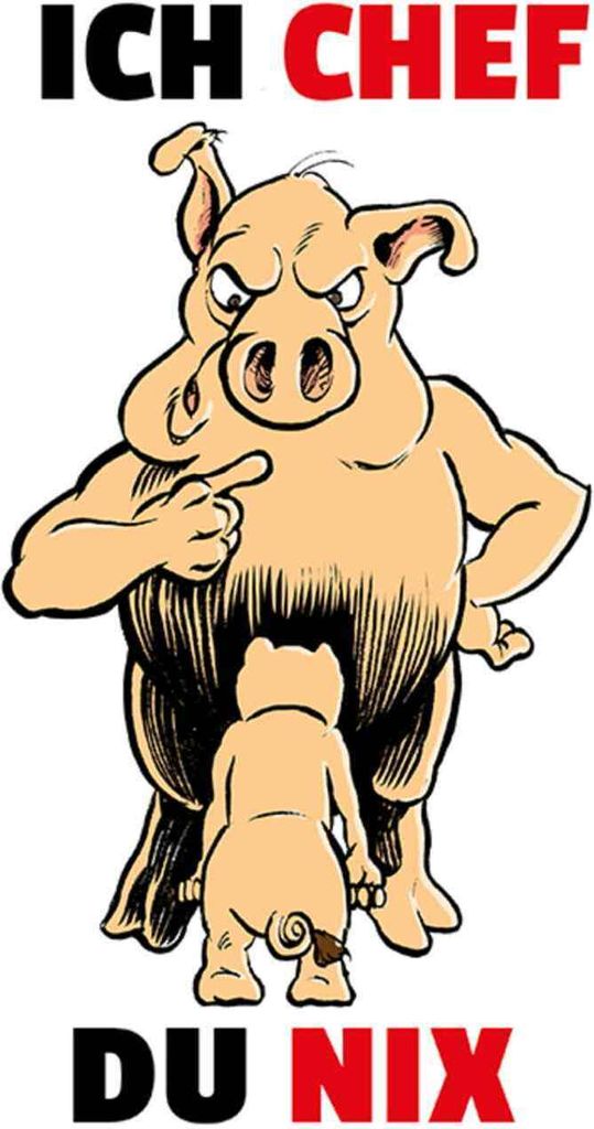 vianmo Holzschild 30x20 cm Ich Chef Du nix Schweine Dekoration