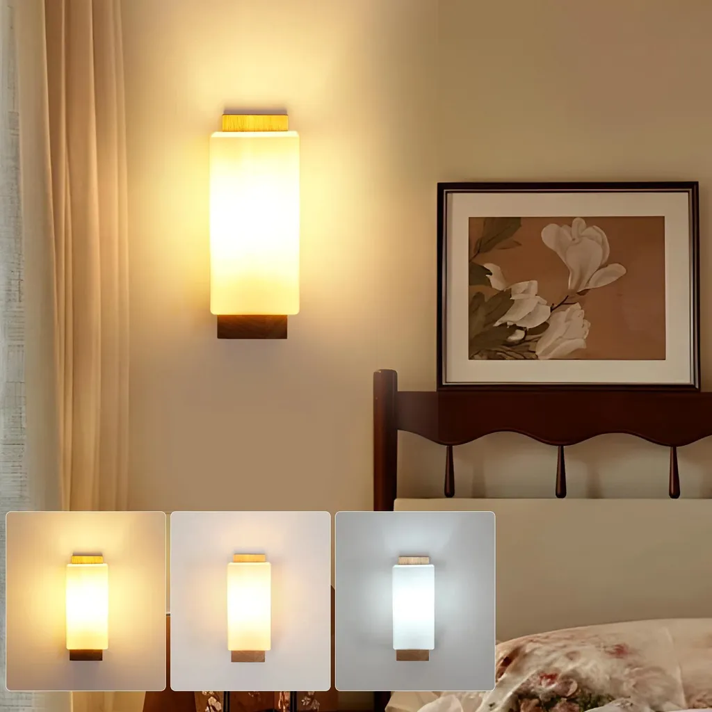 Applique murale LED intérieur 12W variable avec ampoule E27 en verre