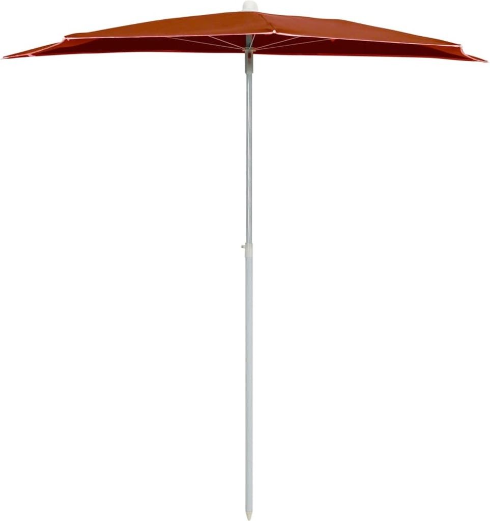 “2026 Modern“ Halb-Sonnenschirm mit Mast 180x90cm Terrakottarot - Sonnenschirme Designermöbel 167134 - Sonnenschirme