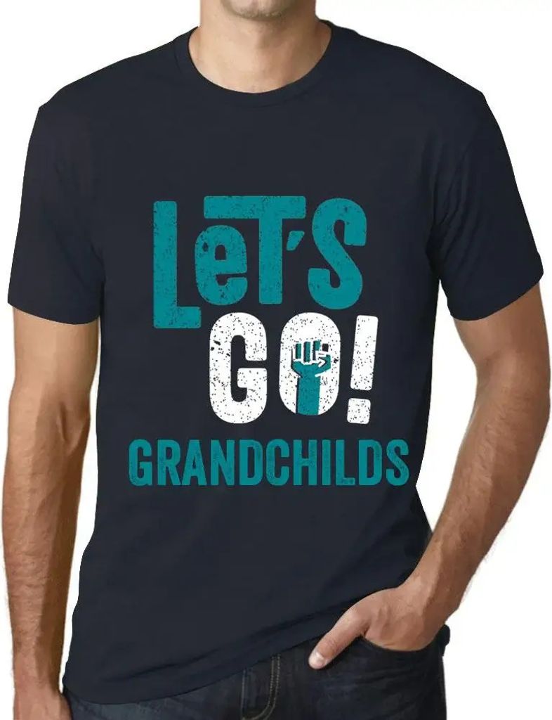 Herren Grafik T-Shirt Auf geht's Enkelkinder – Let's Go Grandchilds – Öko-Verantwortlich Vintage Jahrgang Kurzarm Lustige Druck Geburtstag Ges...