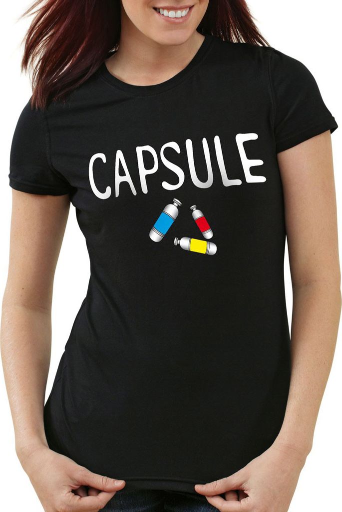 style3 CAPSULE Damen T-Shirt ball corp dragon, Farbe:Schwarz, Größe:M