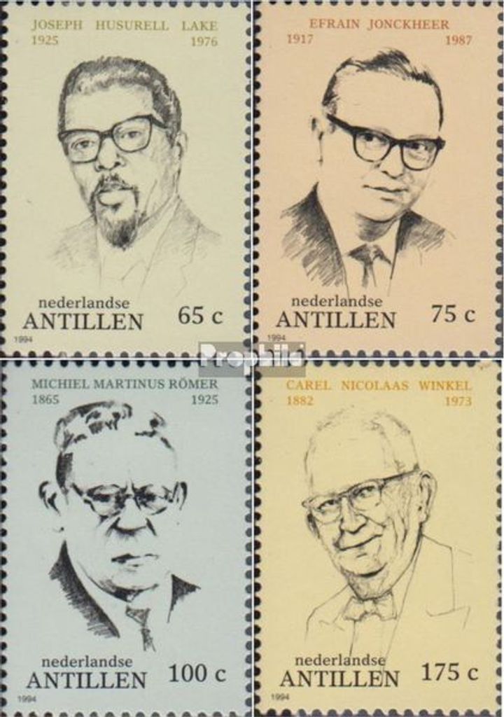 Briefmarken Niederländische Antillen 1994 Mi 802-805 (kompl.Ausg.) postfrisch Persönlichkeiten