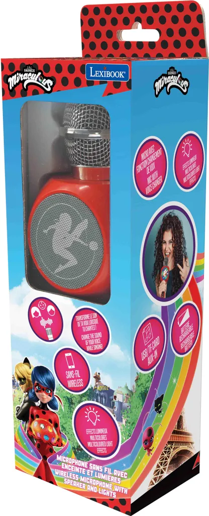Microphone Karaoké Miraculous avec Enceinte Intégrée et Bluetooth 5.0 - 3