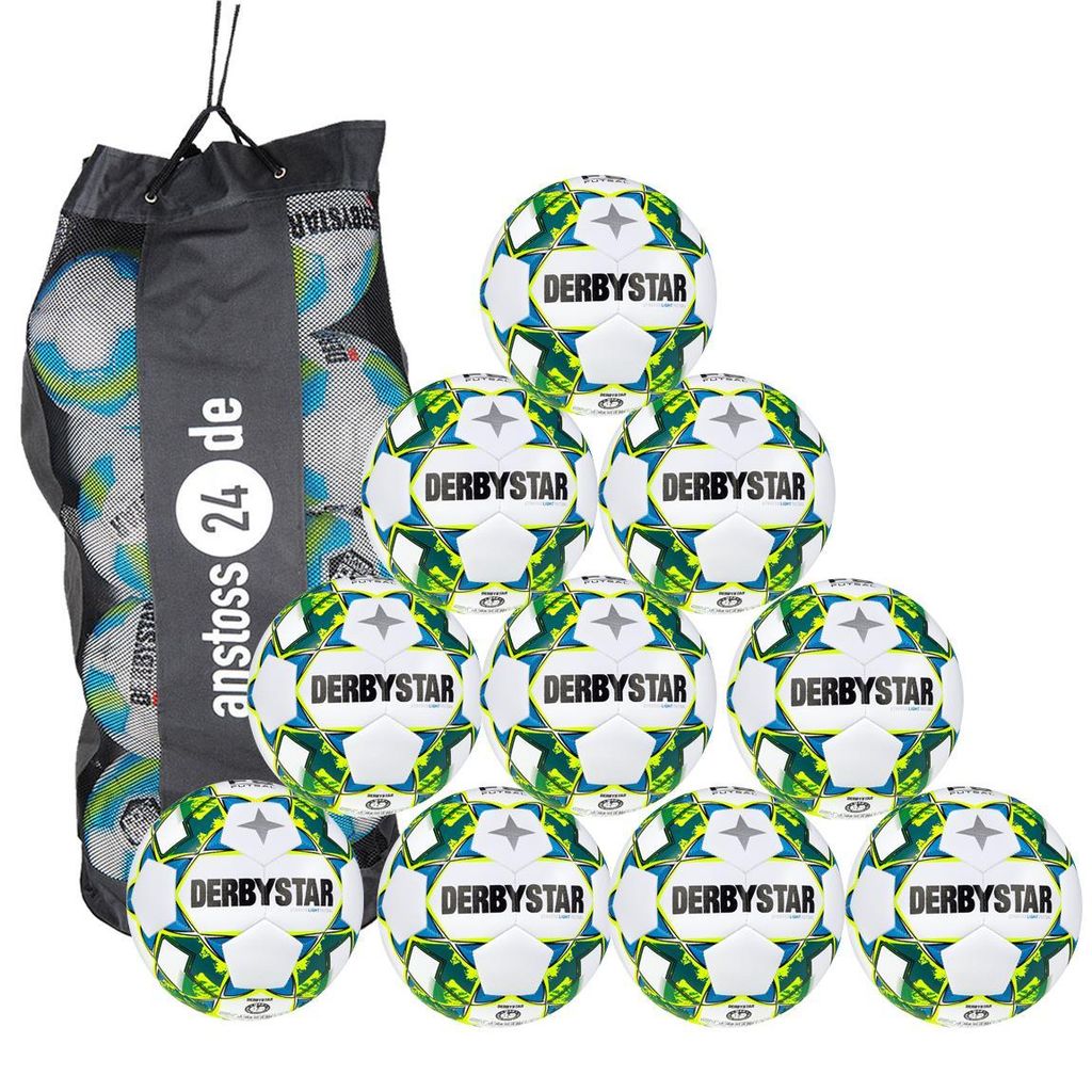 Ballset DERBYSTAR Jugendball - STRATOS LIGHT Futsal inkl. Ballsack 10 Bälle