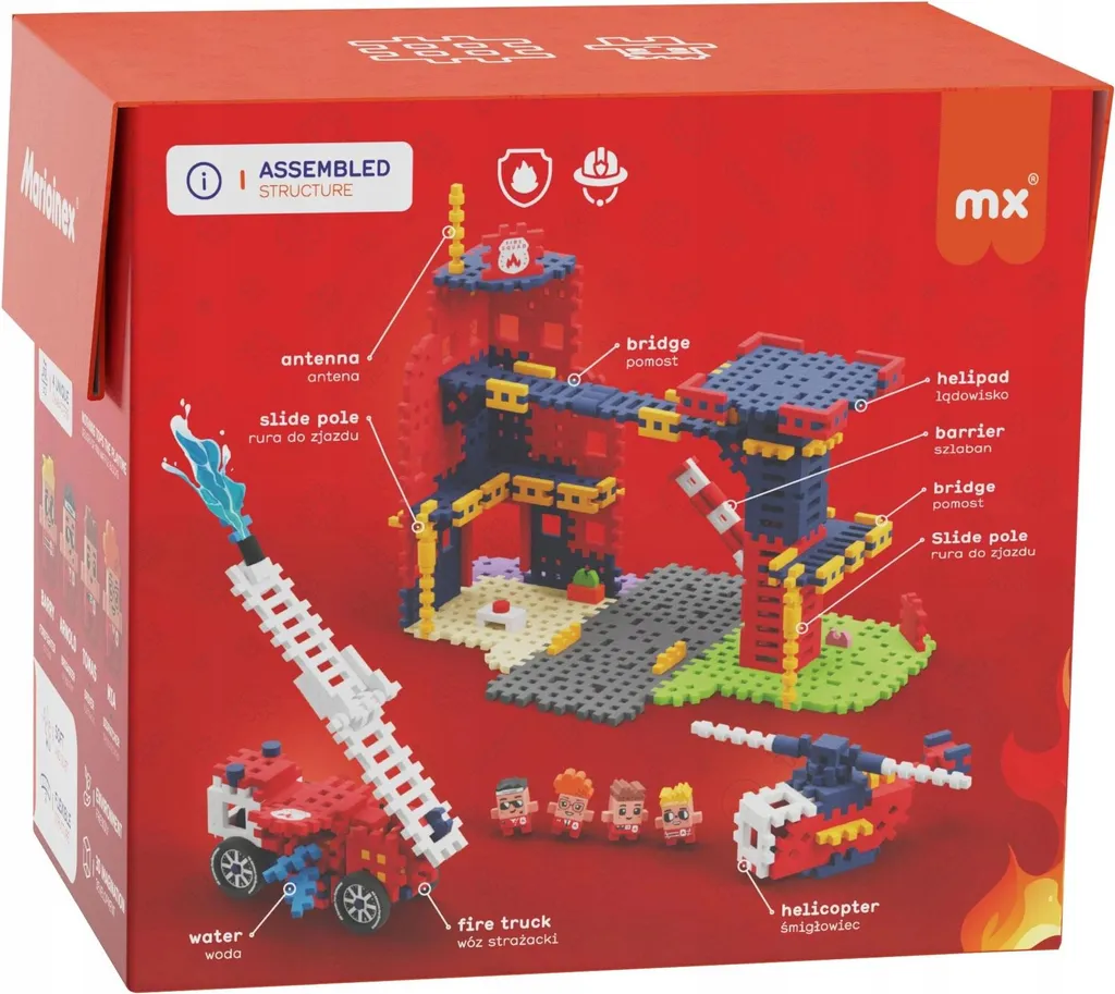 Jeu de Construction Caserne de Pompiers en Mini Waffle Souples 280 pcs - 15