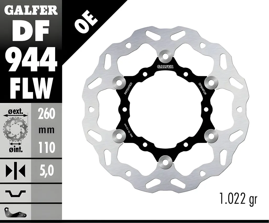 Disque de frein Galfer DF944FLW WAVE flottant pour KTM Adventure 790 890