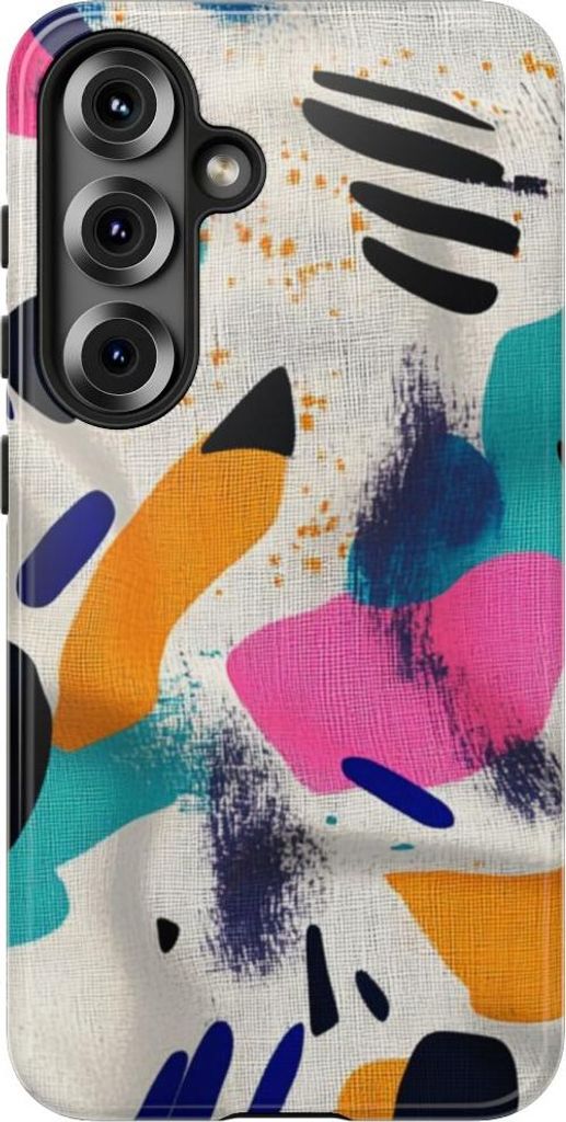 Buntes abstraktes Formenmuster – Hülle Kompatibel mit Samsung Galaxy S25