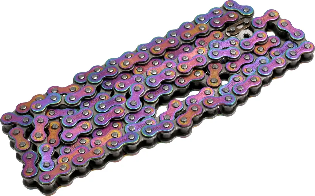 Chaîne de transmission 420 arc-en-ciel 136 maillons pour moto et DIY