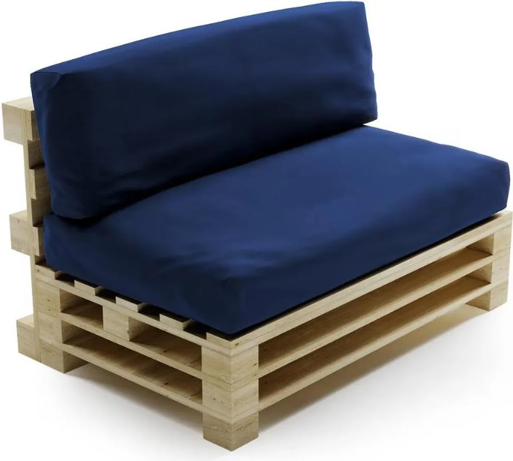 Offerta Lotto 2 Cuscini per Pallet BANANAIR Blu Sfoderabile 120x80x40