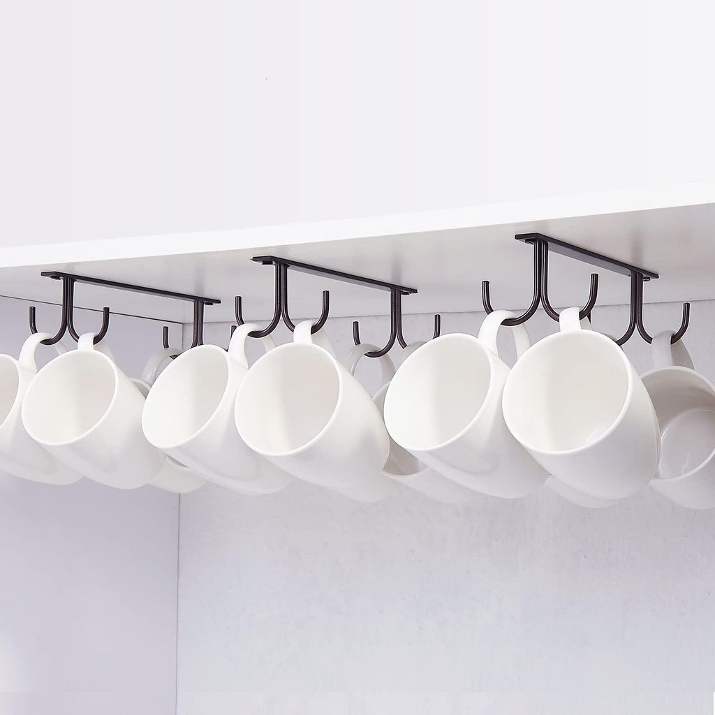 Tassenablage unter einem Küchenschrank, Kaffeetassenhalter mit Schrauben, 12 Tassenhaken unter einem Regal, Abtropfhaken für die Bar, zum Aufhän...