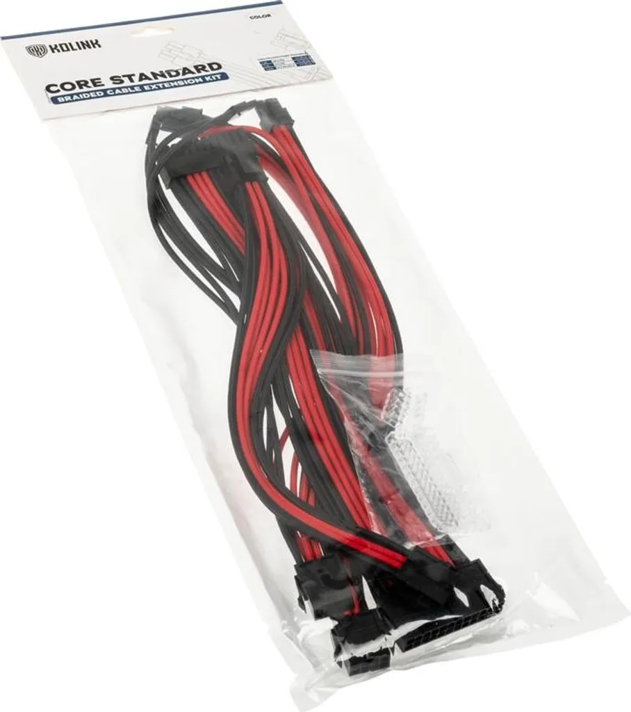 Rallonge Câble Alimentation PC Tressée Rouge et Noir pour Gaming Setup - 4