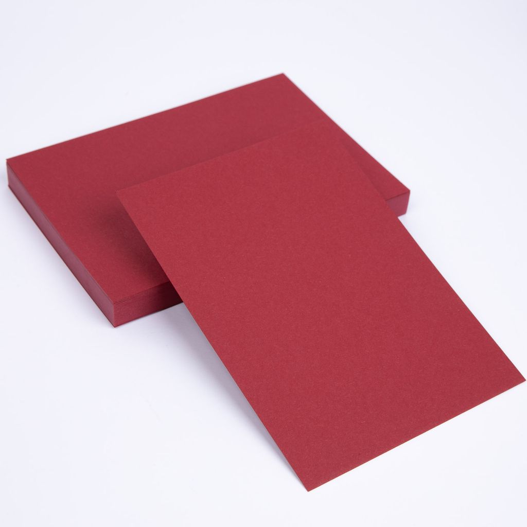 100 x Geschenkkarten DIN A6 blanko Tonkarton Postkarte Bordeaux