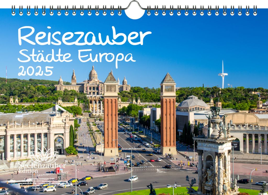 Städtezauber Europa DIN A4 Kalender für 2025 Urlaub Reisen Städte - Seelenzauber