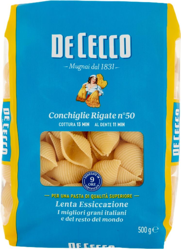 De Cecco Conchiglie Rigate Nr. 50 Nudeln 500g Produktbild 