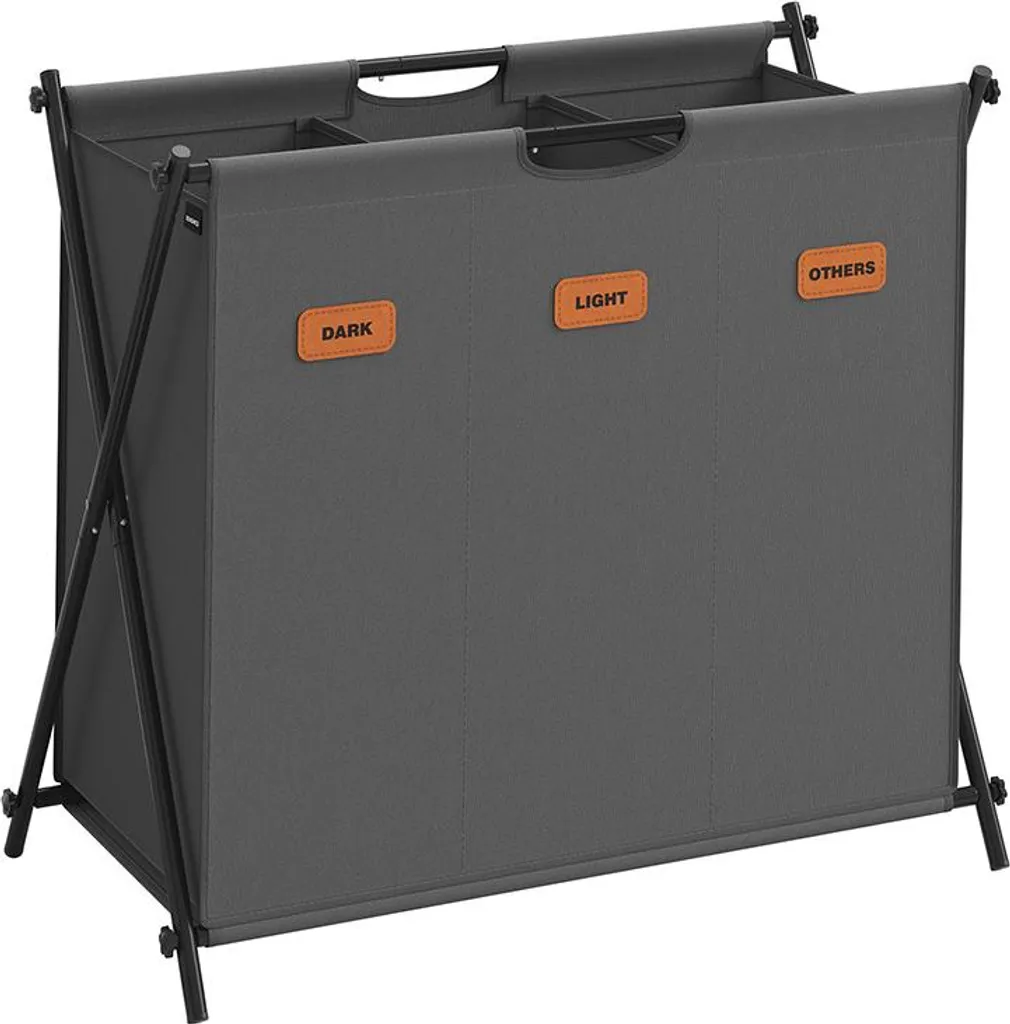 Cesto Portabiancheria 135L Grigio Ardesia 3 Scomparti - Offerta Casa