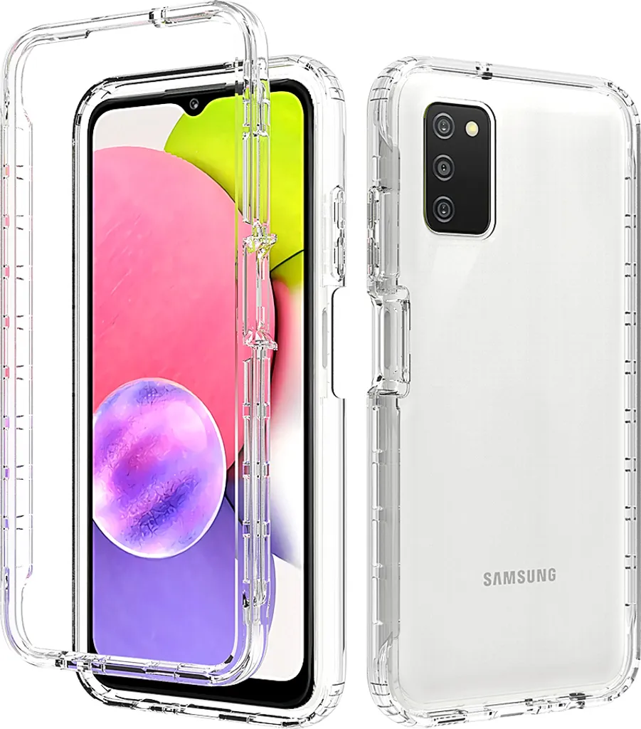 Custodia Galaxy A03S, Custodia protettiva ibrida trasparente posteriore in TPU antiurto per Samsung Galaxy A03S Clear