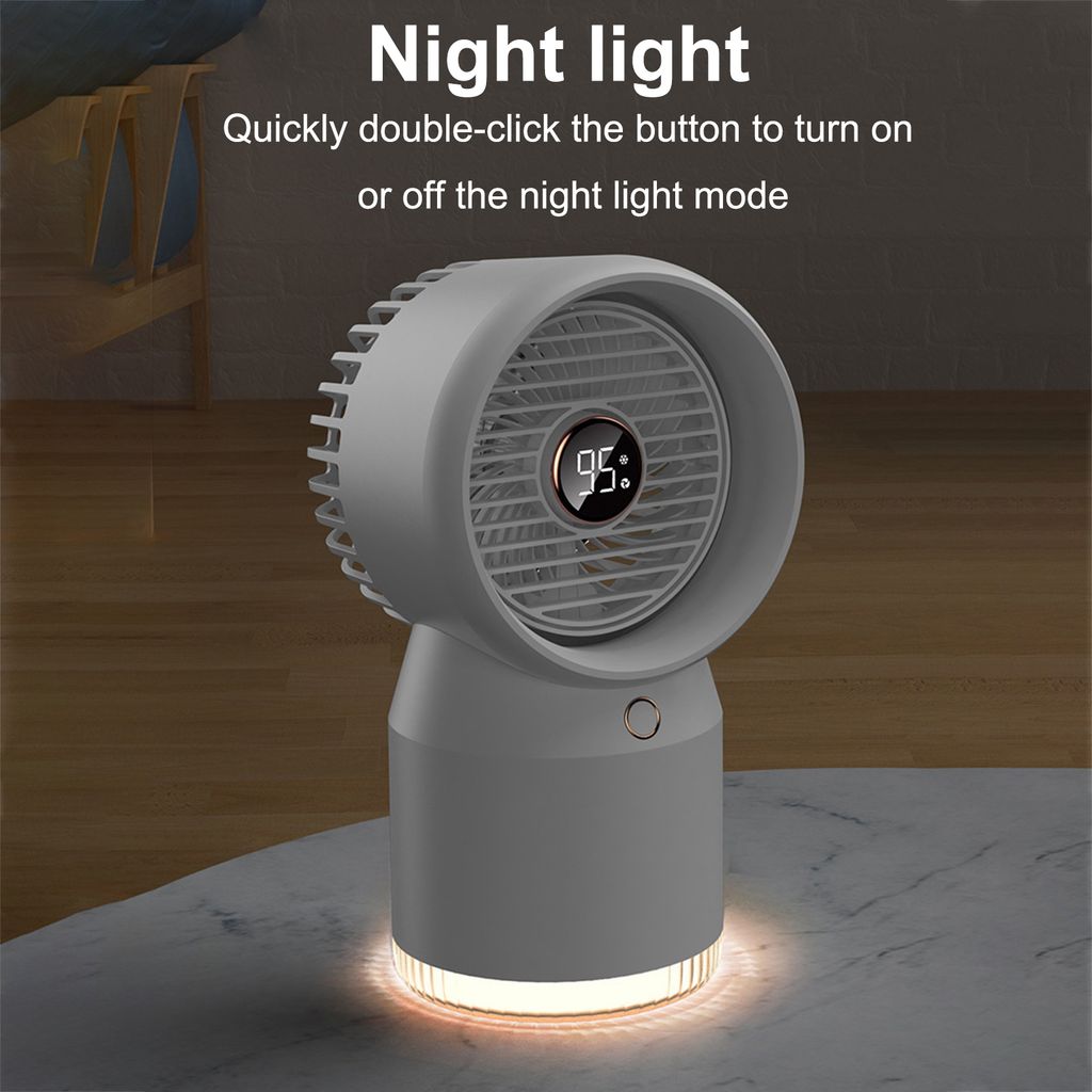 Kleine Klimaanlage, Home-Office-Desktop-Kaltluefter, tragbarer Luftbefeuchter, Verdunstungsluftkuehler, USB-Kuehlventilator mit Nachtlicht, 4 Gesch...