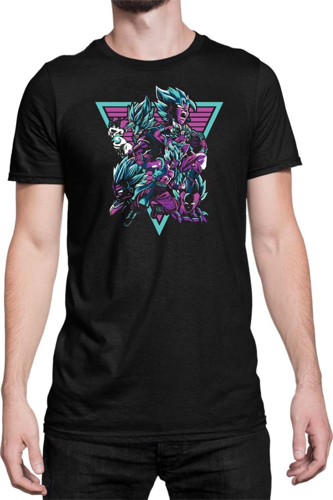 Herren T-Shirt Dragon Anime Manga Ball Z Retro Dragon Anime Manga Ball Z, Man S / Schwarz