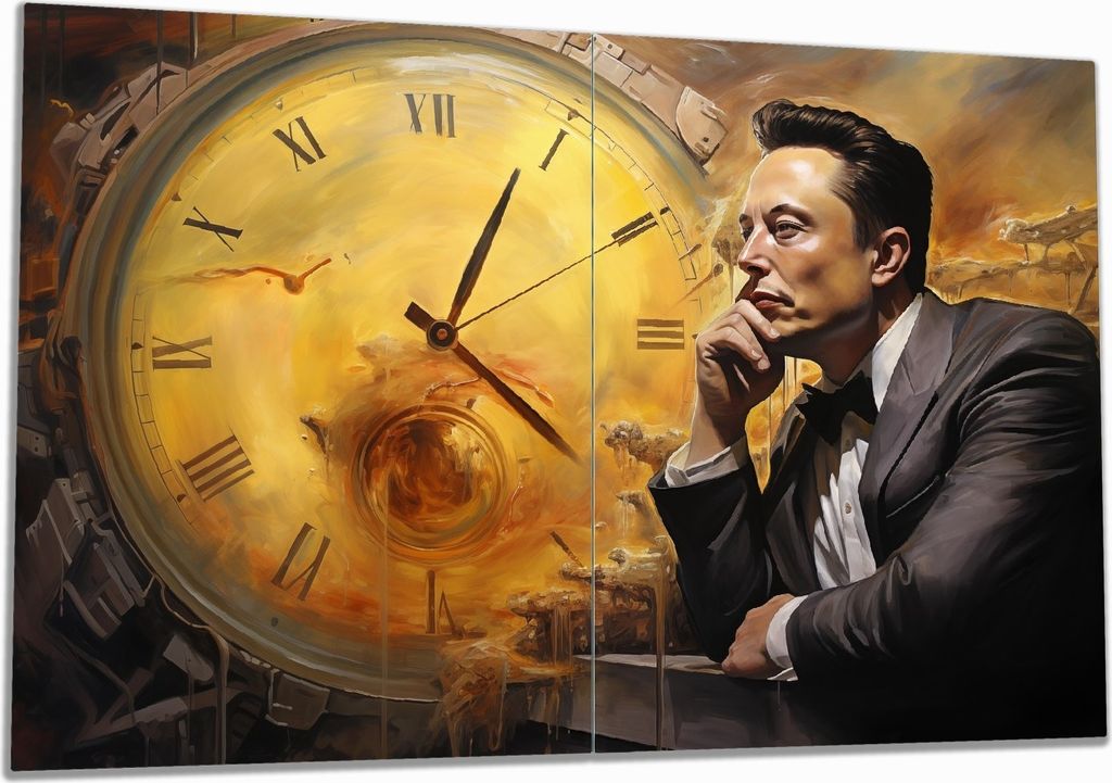Wallario Herdabdeckplatte aus Glas, Größe 80 x 52 cm 2-teilig, Motiv Zeitgedanken