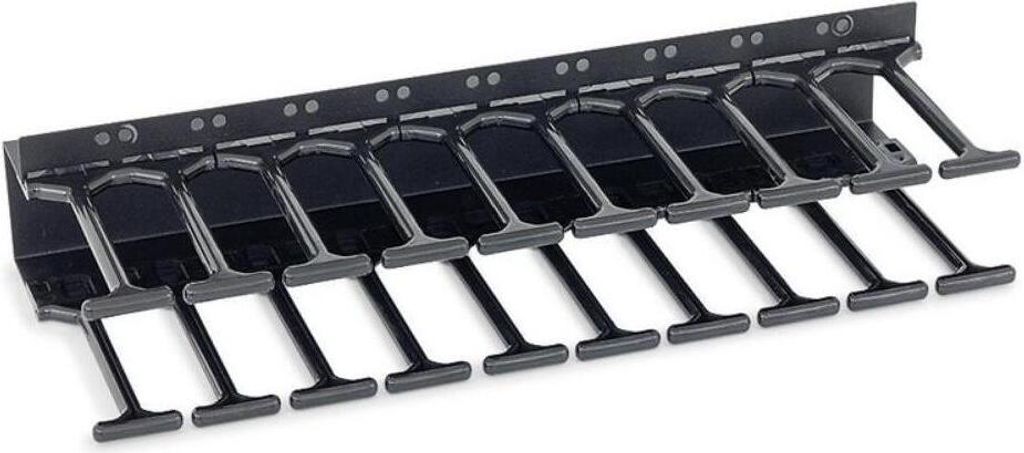 Kabelführungspanel 15HE zweireihig schwarz für 19 Zoll Rack