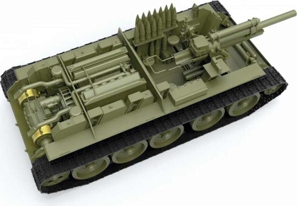Maquette Char Soviétique SU-122 1/35 avec Aménagement Intérieur Total - 8