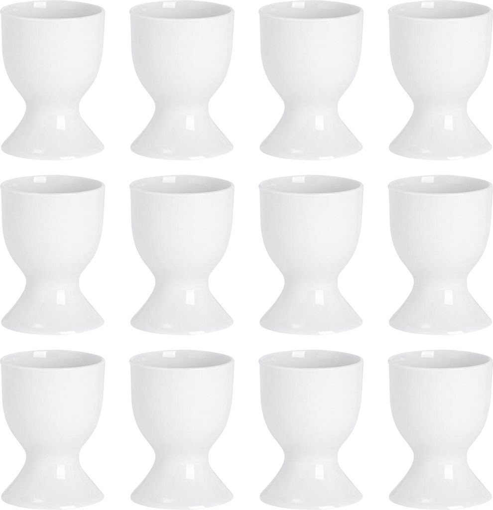 12x Weiß 5cm Eierbecherhalter-Set - Klassischer Stil Produktbild 