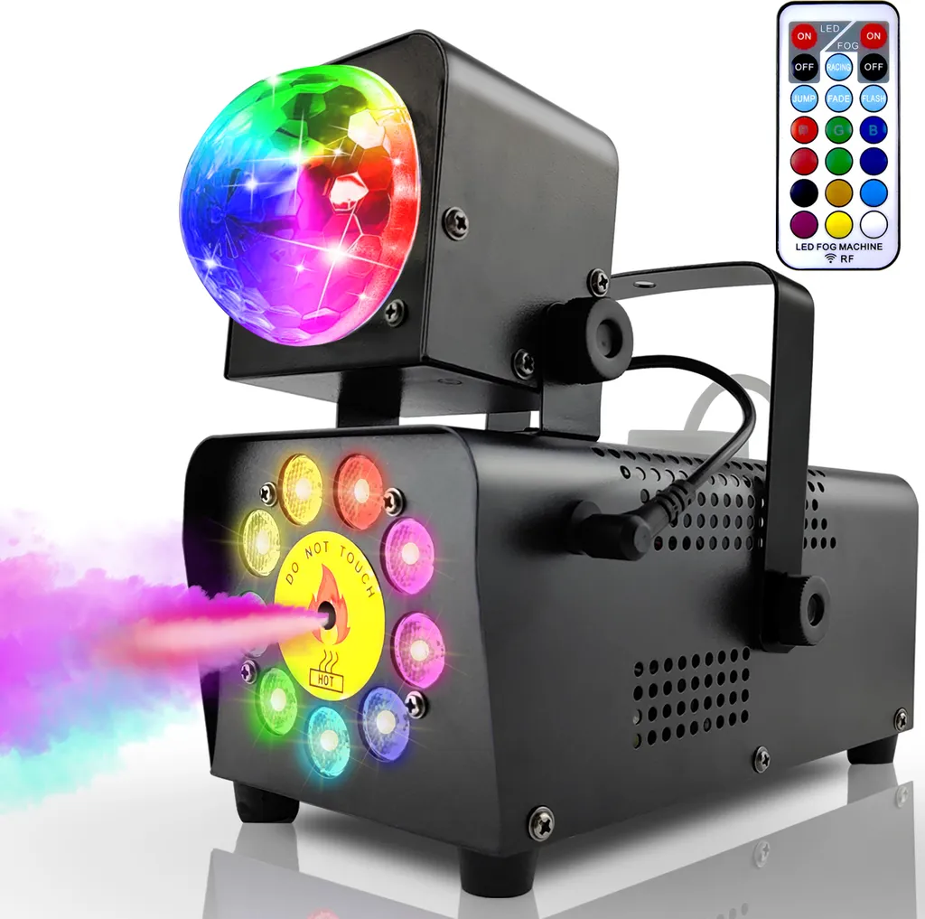 Machine à fumée LED 500W avec 9 lumières et télécommande de contrôle