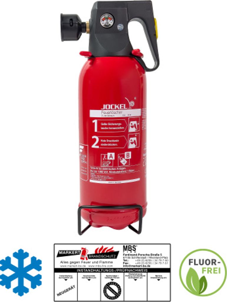 Jockel 2L S2 JFM 8 Schaum Feuerlöscher frostsicher fluorfrei inkl. Halterung u. Plakette