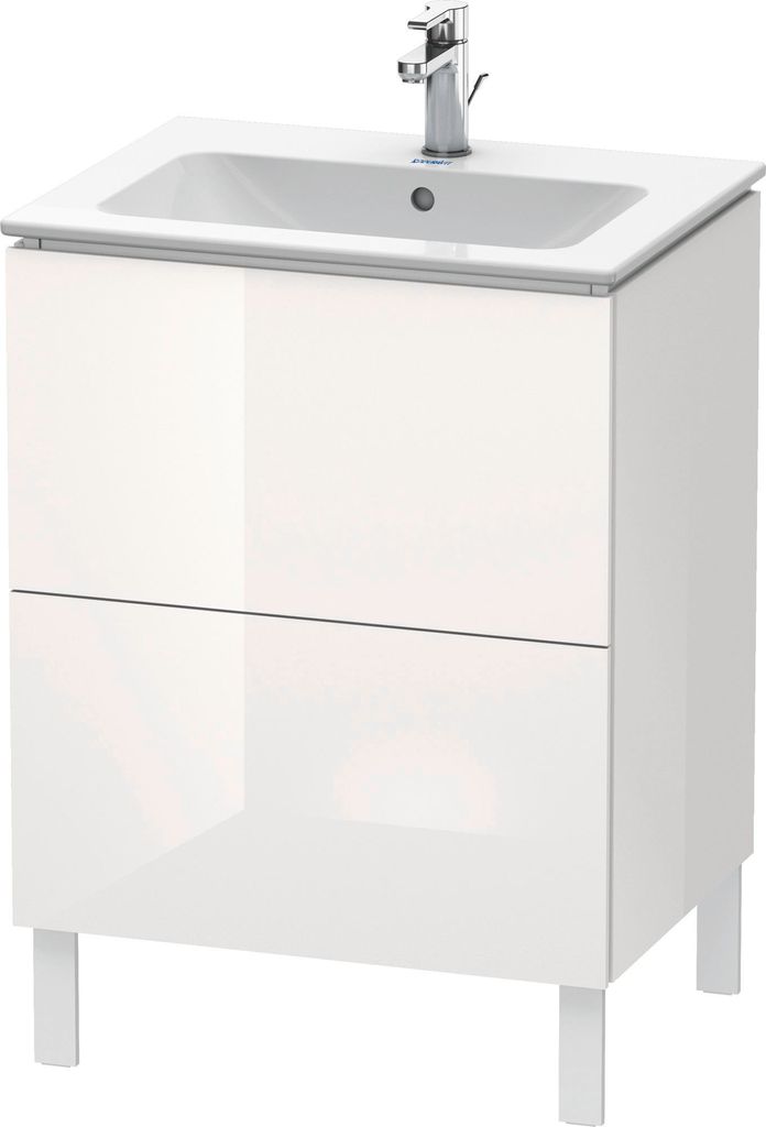 Waschtischunterbau L-CUBE 620x481x704mm weiß hochglanz weiß Produktbild 