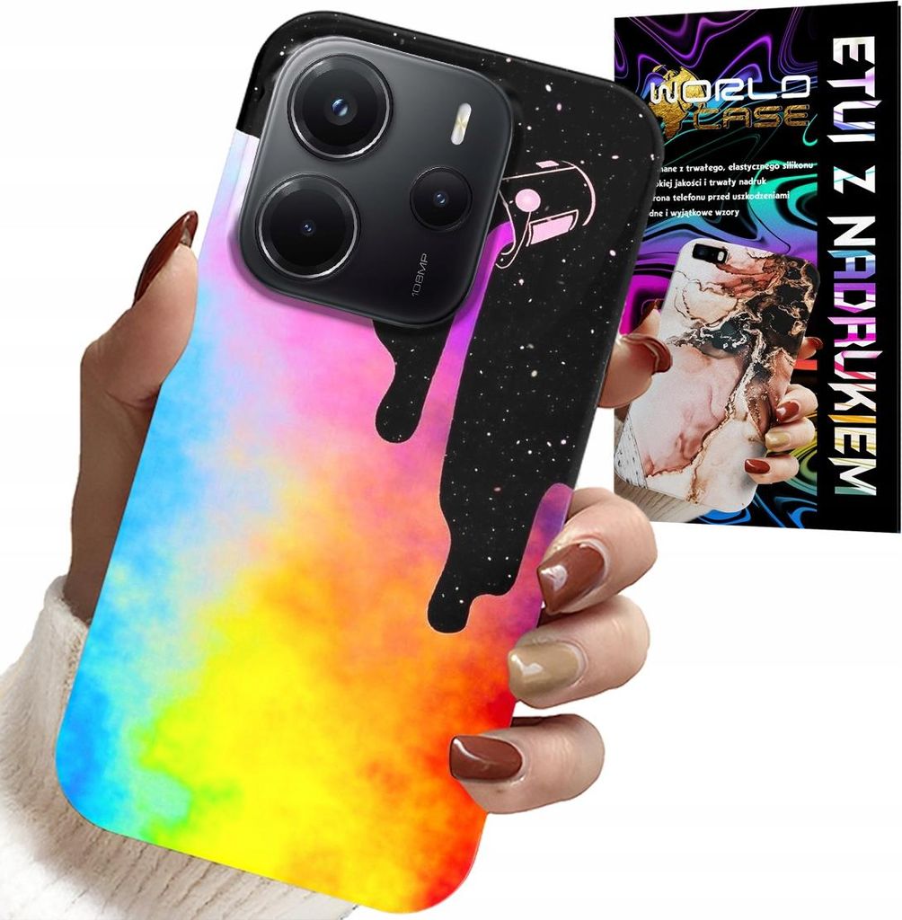 Hülle Für Xiaomi Note 14 4G - Regenbogenfarbenes Muster, Farbe + Folie