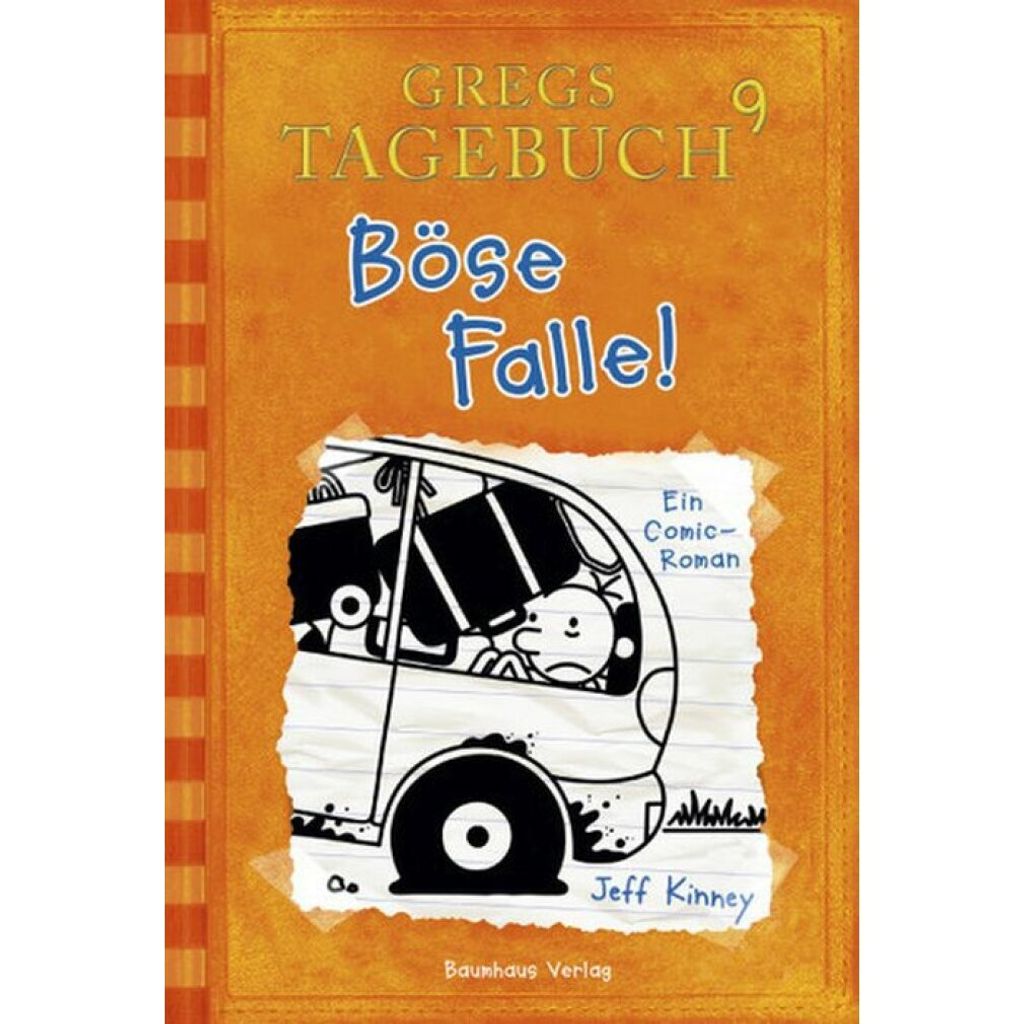 The cover of a book titled 'Gregs Tagebuch 09. Böse Falle!'